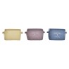 Cestino DKD Home Decor Giallo Azzurro Rosso Granato Tela Moderno 20 x 16 x 15 cm (3 Unità)
