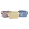 Cestino DKD Home Decor Giallo Azzurro Rosso Granato Tela Moderno 20 x 16 x 15 cm (3 Unità)