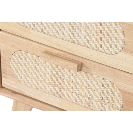 Comodino Home ESPRIT Legno Metallo Rattan 40 x 30 x 48 cm
