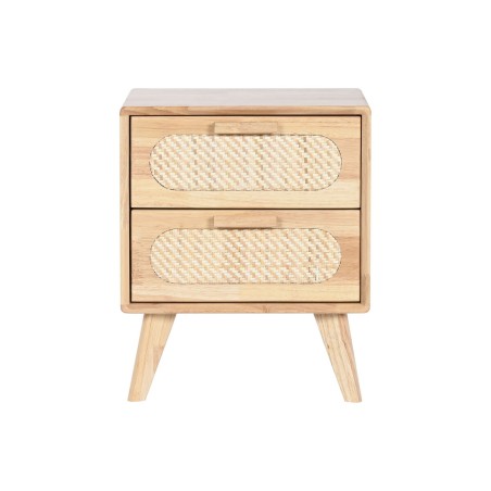 Comodino Home ESPRIT Legno Metallo Rattan 40 x 30 x 48 cm