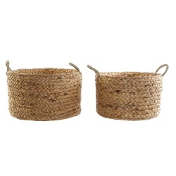 Set di Cestini DKD Home Decor Marrone Naturale Juncus (2 Pezzi)