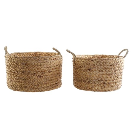 Set di Cestini DKD Home Decor Marrone Naturale Juncus (2 Pezzi)