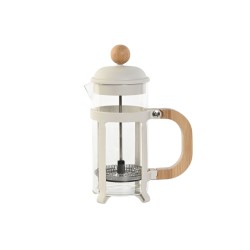 Caffettiera a Stantuffo Home ESPRIT Bianco Naturale Acciaio inossidabile polipropilene 350 ml 13 x 8 x 19 cm