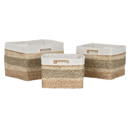 Set di Cestini Home ESPRIT Naturale Erba di mare Tropicale 40 x 33 x 28 cm 3 Pezzi