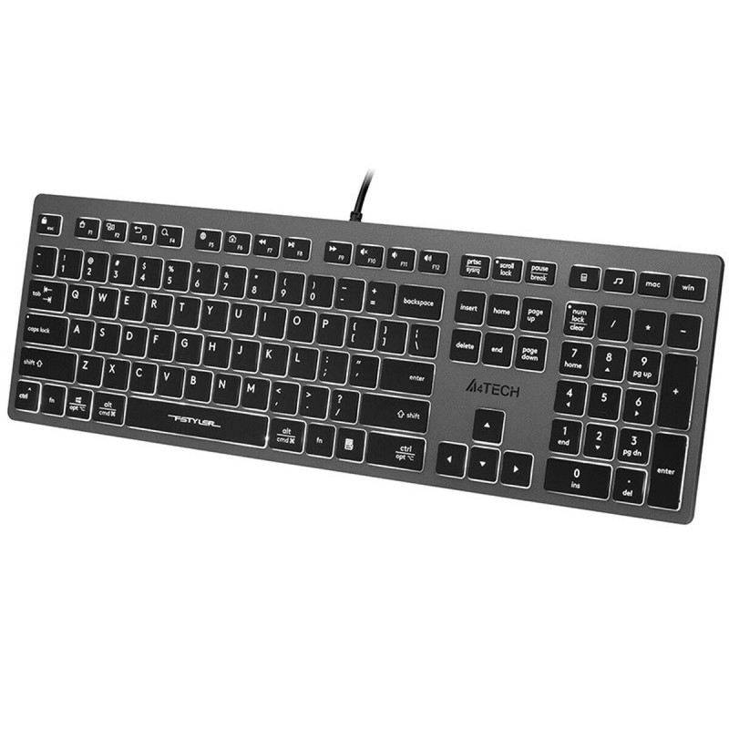 Tastiera A4 Tech A4TKLA47125 Bianco Nero Grigio QWERTY Tastiera A4 Tech A4TKLA47125 Bianco Nero Grigio QWERTY