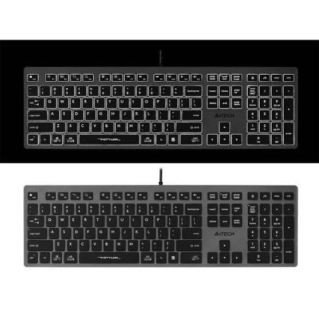 Tastiera A4 Tech A4TKLA47125 Bianco Nero Grigio QWERTY