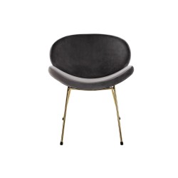Sedia DKD Home Decor Nero Dorato Poliestere Metallo 62 x 58 x 73 cm