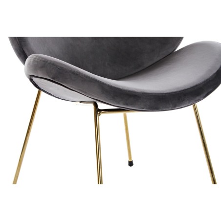 Sedia DKD Home Decor Nero Dorato Poliestere Metallo 62 x 58 x 73 cm