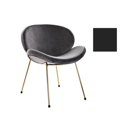 Sedia DKD Home Decor Nero Dorato Poliestere Metallo 62 x 58 x 73 cm