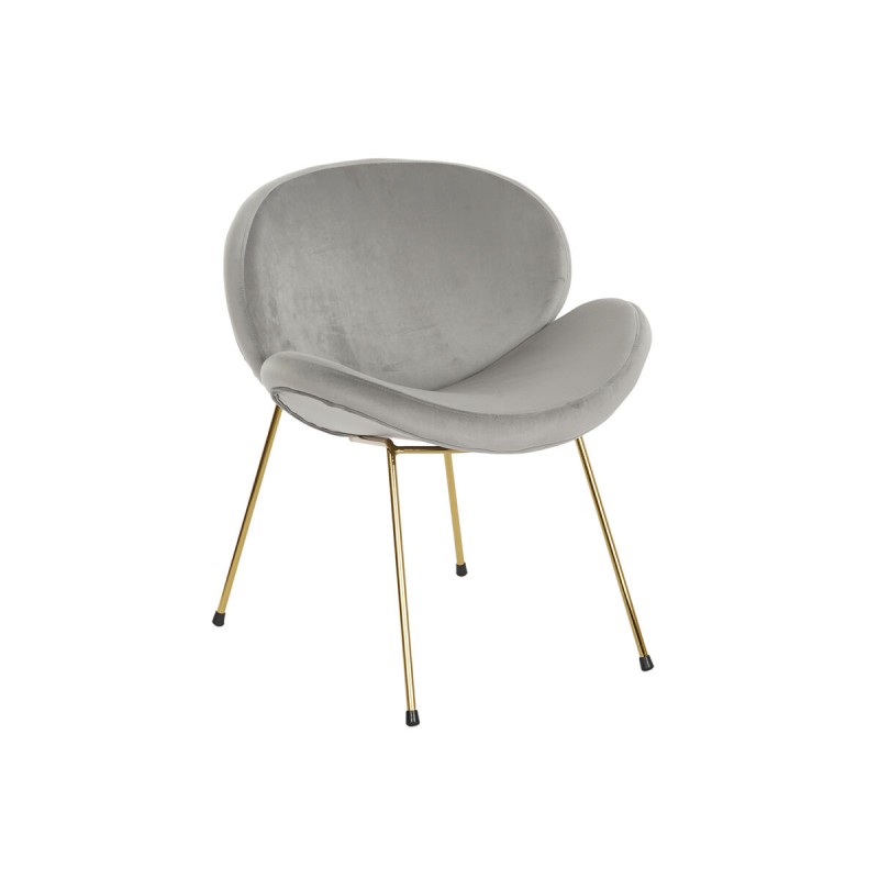 Sedia DKD Home Decor Dorato Grigio chiaro 62 x 58 x 73 cm Sedia DKD Home Decor Dorato Grigio chiaro 62 x 58 x 73 cm