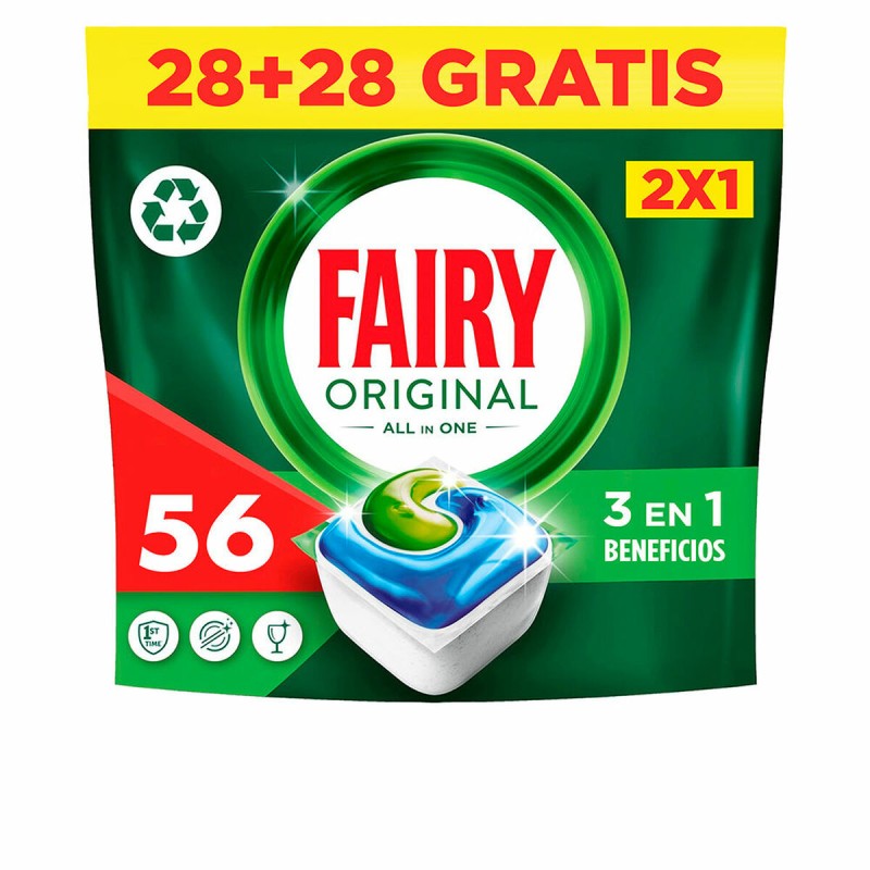 Pastiglie per lavastoviglie Fairy TODO EN 1 LIMON 56 Unità Pastiglie per lavastoviglie Fairy TODO EN 1 LIMON 56 Unità