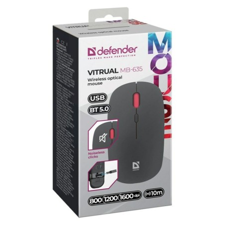 Mouse Bluetooth Wireless Defender VITRUAL MB-635 Nero 1600 dpi