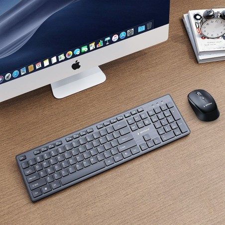 Tastiera e Mouse Wireless GEMBIRD KBS-WCH-04 Nero Inglese QWERTY