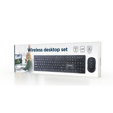 Tastiera e Mouse Wireless GEMBIRD KBS-WCH-04 Nero Inglese QWERTY