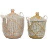 Set di Cestini Home ESPRIT Giallo Corallo Erba di mare (2 Pezzi)