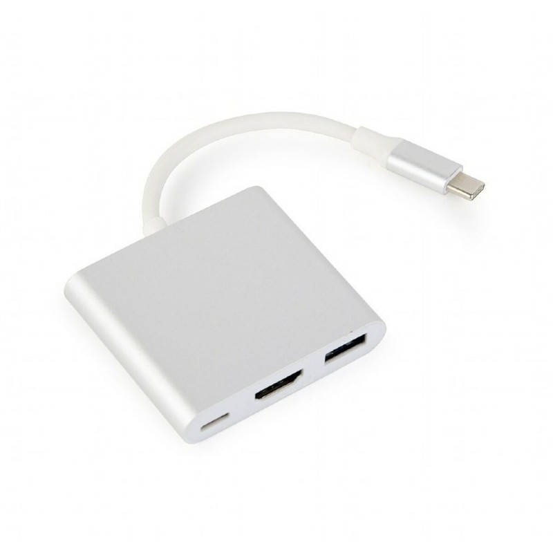 Hub USB-C 3 Porte GEMBIRD A-CM-HDMIF-02-SV Argentato Hub USB-C 3 Porte GEMBIRD A-CM-HDMIF-02-SV Argentato