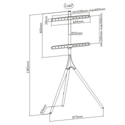 Supporto TV da terra Techly 105209 65" 32 kg