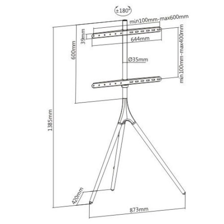 Supporto TV da terra Techly 105209 65" 32 kg