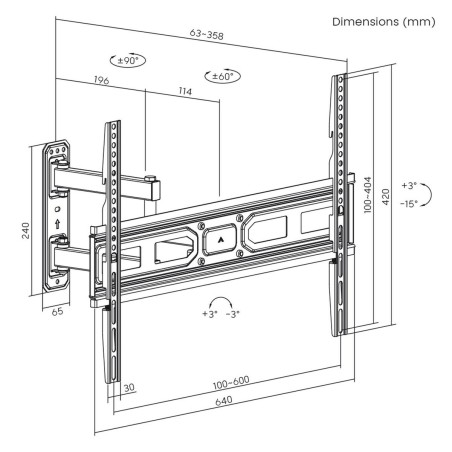 Supporto da Parete MacLean MC-798N 70" 35 kg