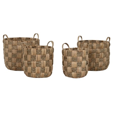 Set di Cestini Home ESPRIT Naturale Metallo Giacinto d'acqua (4 Pezzi)