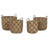 Set di Cestini Home ESPRIT Naturale Metallo Giacinto d'acqua (4 Pezzi)