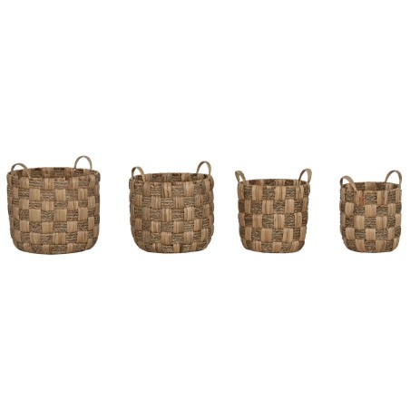 Set di Cestini Home ESPRIT Naturale Metallo Giacinto d'acqua (4 Pezzi)