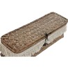 Set di Cestini Home ESPRIT Bianco Naturale Fibra naturale Boho Consumato 32 x 12 x 10 cm 3 Pezzi