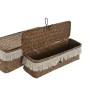 Set di Cestini Home ESPRIT Bianco Naturale Fibra naturale Boho Consumato 32 x 12 x 10 cm 3 Pezzi