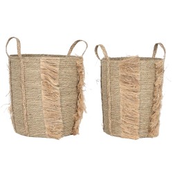 Set di Cestini Home ESPRIT Naturale Erba di mare (2 Pezzi)