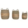 Set di Cestini Home ESPRIT Naturale Giacinto d'acqua (3 Pezzi)