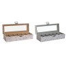 Custodia per orologi DKD Home Decor Azzurro Rosa chiaro Cristallo 33 x 11 x 9 cm (2 Unità)