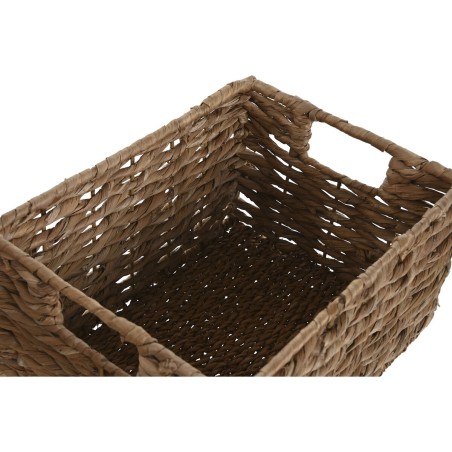 Set di Cestini Home ESPRIT Naturale Metallo Fibra naturale 36 x 28 x 21 cm 2 Pezzi
