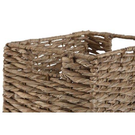 Set di Cestini Home ESPRIT Naturale Metallo Fibra naturale 36 x 28 x 21 cm 2 Pezzi