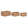 Set di Cestini Home ESPRIT Naturale Fibra naturale Boho 50 x 40 x 30 cm 3 Pezzi