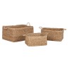 Set di Cestini Home ESPRIT Naturale Fibra naturale Boho 50 x 40 x 30 cm 3 Pezzi