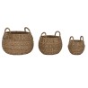Set di Cestini Home ESPRIT Naturale Metallo Erba di mare (3 Pezzi)