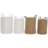 Set di Cestini Home ESPRIT Bianco Beige Corda 30 x 30 x 43 cm 2 Pezzi (2 Unità)