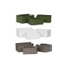 Set di Cestini Home ESPRIT Verde Grigio Crema Metallo polipropilene 38 x 28 x 17 cm 3 Pezzi (3 Unità)