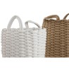 Set di Cestini Home ESPRIT Bianco Beige Corda 30 x 30 x 43 cm 2 Pezzi (2 Unità)