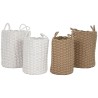 Set di Cestini Home ESPRIT Bianco Beige Corda 30 x 30 x 43 cm 2 Pezzi (2 Unità)