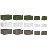 Set di Cestini Home ESPRIT Verde Grigio Crema Metallo polipropilene 44 x 32 x 20 cm (3 Unità)