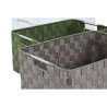 Set di Cestini Home ESPRIT Verde Grigio Crema Metallo polipropilene 44 x 32 x 20 cm (3 Unità)