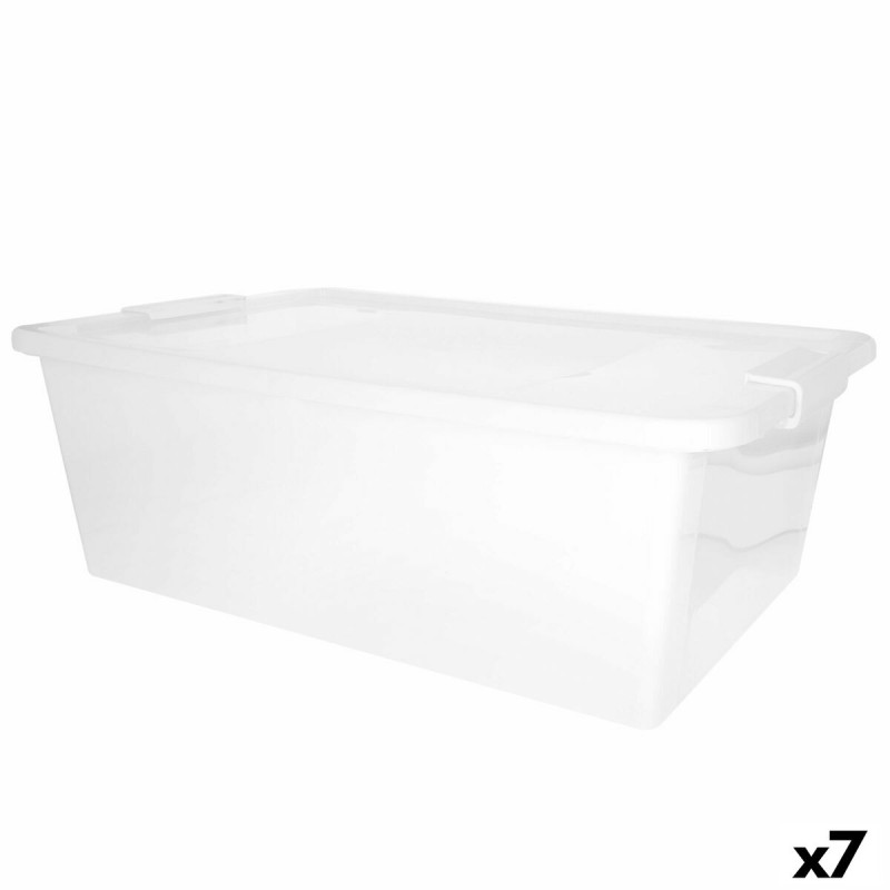 Scatola portaoggetti con coperchio Curver Bianco Plastica 26 L 55 x 19 x 35 cm (7 Unità) Scatola portaoggetti con coperchio Curver Bianco Plastica 26 L 55 x 19 x 35 cm (7 Unità)