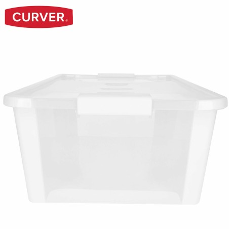 Scatola portaoggetti con coperchio Curver Bianco Plastica 26 L 55 x 19 x 35 cm (7 Unità)