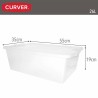 Scatola portaoggetti con coperchio Curver Bianco Plastica 26 L 55 x 19 x 35 cm (7 Unità)