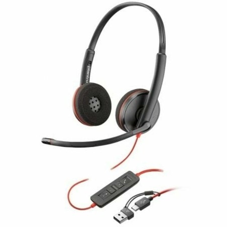 Auricolari con Microfono Poly 8X228A6 Nero Rosso