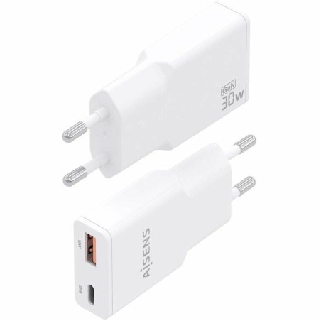 Caricabatterie da Parete Aisens ASCH-30W2P046-W Bianco 30 W