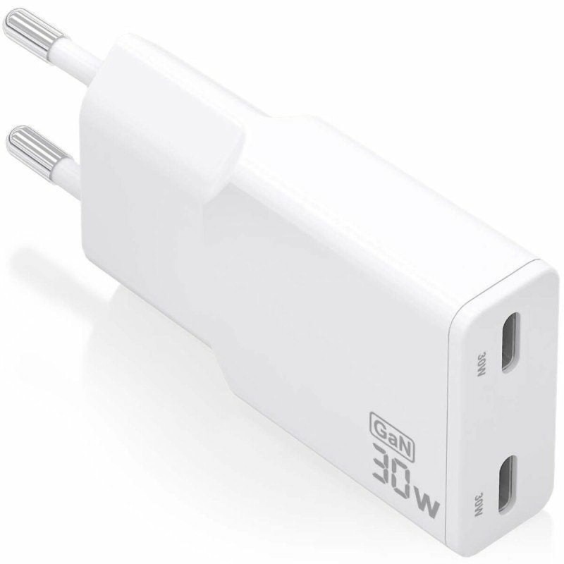 Caricabatterie da Parete Aisens ASCH-30W2P048-W Bianco 30 W Caricabatterie da Parete Aisens ASCH-30W2P048-W Bianco 30 W