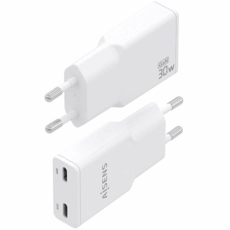 Caricabatterie da Parete Aisens ASCH-30W2P048-W Bianco 30 W