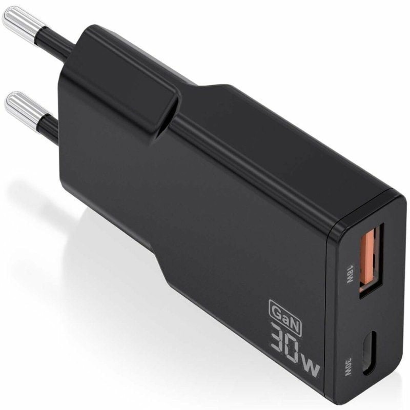 Caricabatterie da Parete Aisens ASCH-30W2P047-BK Nero 30 W Caricabatterie da Parete Aisens ASCH-30W2P047-BK Nero 30 W